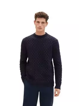 Пуловер Tom Tailor COSY CABLE KNIT, синий