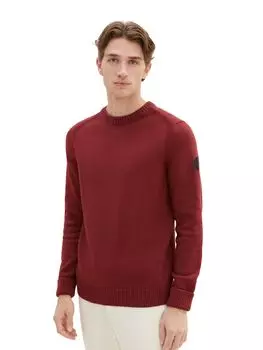 Пуловер Tom Tailor CREWNECK KNIT, красный