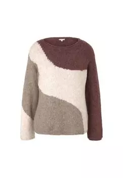 Пуловер TOM TAILOR, цвет Black Brown Intarsia