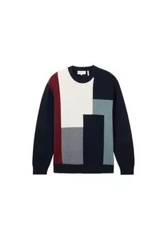 Пуловер TOM TAILOR, цвет Knitted Multi Color Block