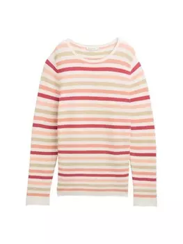 Пуловер Tom Tailor, цвет peachy knit stripe design