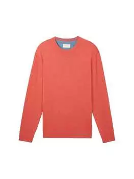Пуловер Tom Tailor, цвет soft red melange