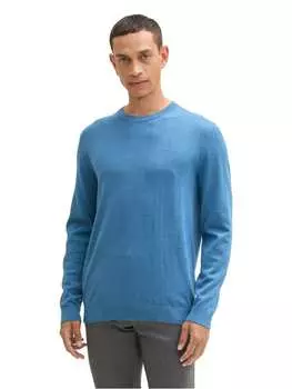 Пуловер Tom Tailor Pullover BASIC CREWNECK KNIT, синий