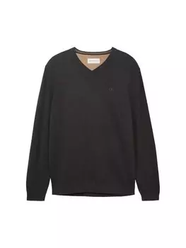 Пуловер Tom Tailor Pullover, цвет black grey melange