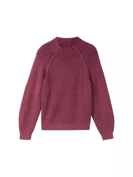 Пуловер Tom Tailor Pullover, цвет blackberry rib structure