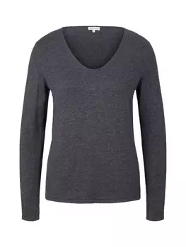 Пуловер Tom Tailor Pullover, цвет evident anthracite melange