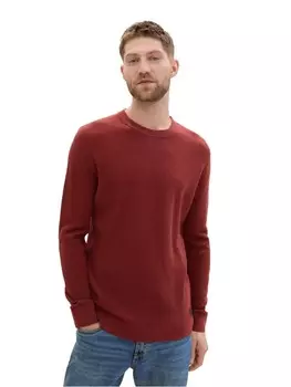 Пуловер Tom Tailor Pullover STRUCTURED CREWNECK, красный