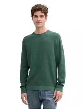 Пуловер Tom Tailor Pullover STRUCTURED CREWNECK, зеленый