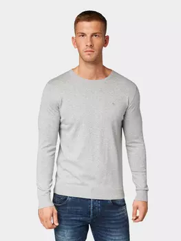 Пуловер Tom Tailor Tom Tailor Strick Basic Crew Neck Melange, светло серый