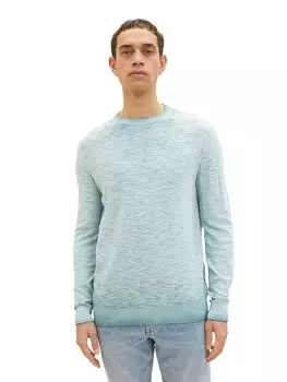 Пуловер Tom Tailor WASHED CREWNECK, зеленый