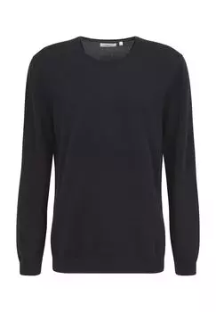 Пуловер тонкой вязки, круглый вырез, мужской s.Oliver, черный