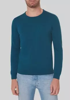 Пуловер тонкой вязки, круглый вырез, мужской s.Oliver, цвет Blue Green