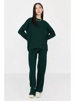 Пуловер trendyol 2tlg. Outfit, темно-зеленый