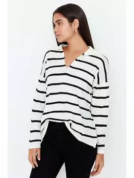 Пуловер trendyol, белый/черный