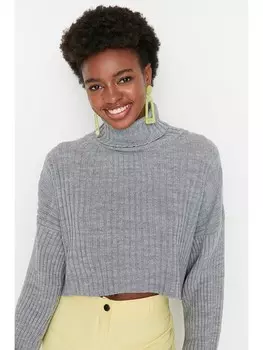 Пуловер trendyol Rollkragenpullover, серый