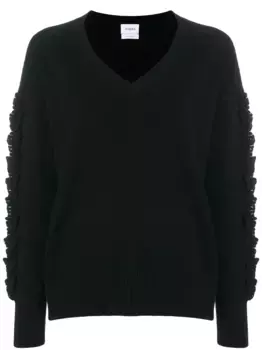 Пуловер 'Troisieme Dimension' с V-образной горловиной Barrie, черный
