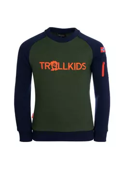 Пуловер Trollkids Sandefjord, цвет forest green