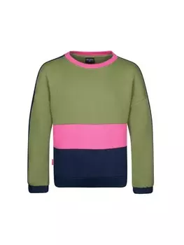 Пуловер Trollkids Sweatshirt Verdal, цвет dusky olive/light magenta