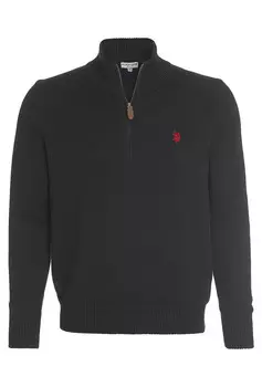Пуловер U.S. Polo Assn. Troyer Zip, черный