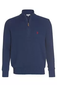 Пуловер U.S. Polo Assn. Troyer Zip, цвет JEANSBLAU