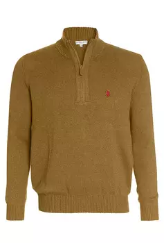 Пуловер U.S. Polo Assn. Troyer Zip, бежевый