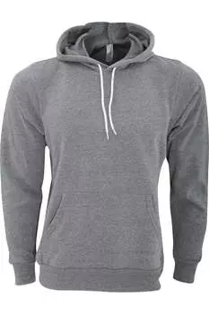 Пуловер унисекс Bella + Canvas из поликоттона и флиса Толстовка / Толстовка с капюшоном, цвет heather grey
