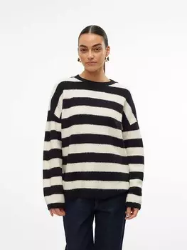 Пуловер Vero Moda, черный/белый