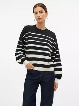 Пуловер Vero Moda, черный/белый