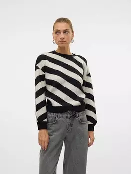 Пуловер Vero Moda Pullover, черный/белый