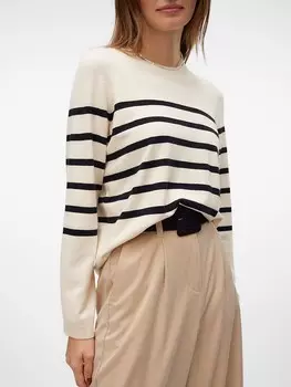 Пуловер Vero Moda Pullover, цвет Creme/Schwarz
