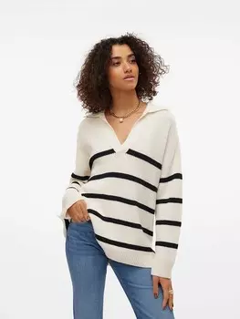 Пуловер Vero Moda Pullover Luna, цвет Wei/Schwarz