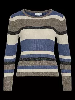 Пуловер Vila, цвет grau/blau/creme