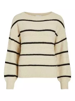 Пуловер Vila Pullover, цвет Creme/Schwarz