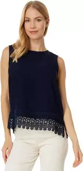 Пуловер Vince Camuto Tanks Blouse with Lace Hem, цвет Classic Navy