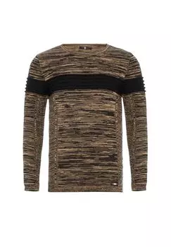 Пуловер в современном стиле CIPO & BAXX, коричневый