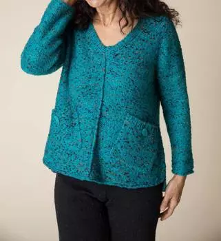 Пуловер-воронка из пряжи «Конфетти» зеленого цвета habitat