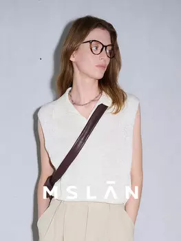 Пуловер вязаный MSlan с V-образным вырезом, кремовый