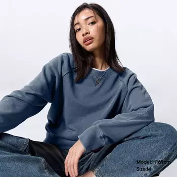 Пуловер женский GU с круглым вырезом, темно-синий