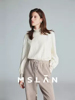 Пуловер женский Mslan с длинными рукавами, миндальный