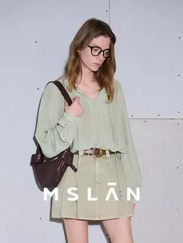 Пуловер женский Mslan с драпировкой, зеленый