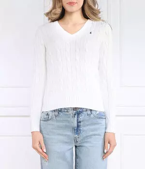 Пуловер женский Polo Ralph Lauren вязаный, белый