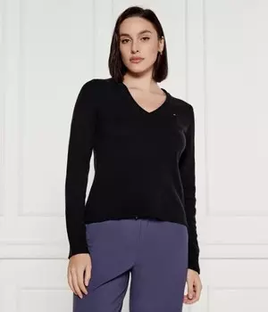 Пуловер женский Tommy Hilfiger шерстяной, черный