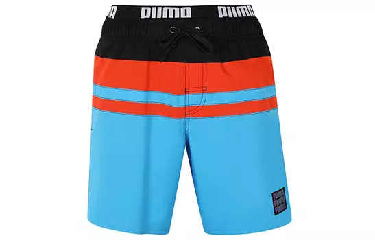 Puma Мужские пляжные шорты, цвет Black and blue stitching