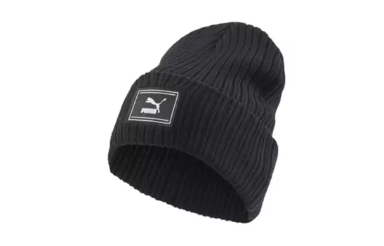 PUMA Шапка-бини из полиэстера и акрила, унисекс, черная