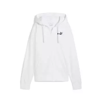 PUMA Женская толстовка Essentials Small No. 1 Logo Fleece Comfort с капюшоном на молнии, белый