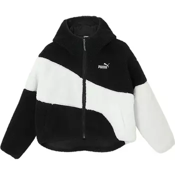 PUMA Женское пальто Big Cat Velvetfeel, черное, белое