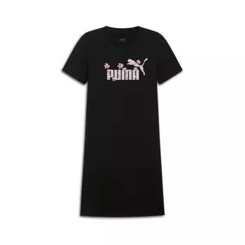 PUMA Женское узкое платье-футболка с цветочным принтом ESS, черный