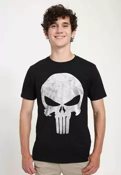 PUNISHER DISTRESSED SKULL Marvel Other Marvel, Футболка с принтом черный