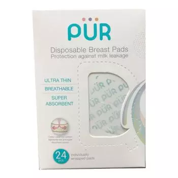 Pur Одноразовые прокладки для груди из полиуретана, 24 прокладки в коробке