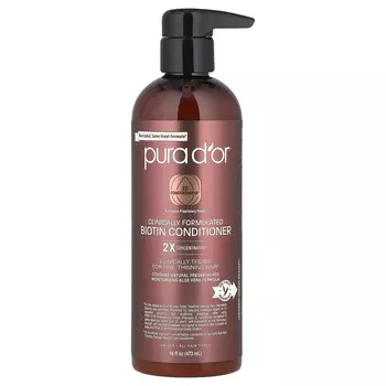 Pura D'or, клинически разработанный кондиционер с биотином, для всех типов волос, 473 мл (16 жидк. унций)